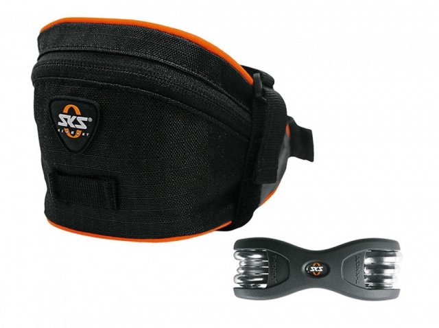 Купить Сумка под седло SKS Base Bag M,обьём:0,9 л,крепл. с пом. ремешка,чёрная + мининабор инстр-тов T-Knox