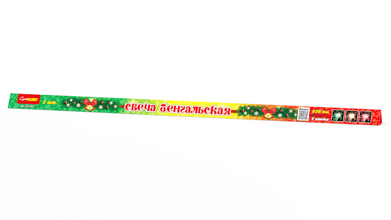 Купить Бенгальские огни, цветные, 650мм (3 шт), СС1007