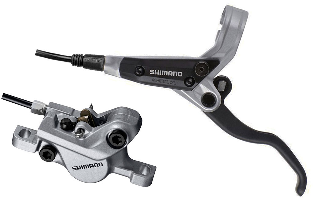 Купить Тормоз гидравлический передний SHIMANO M445, серебристый