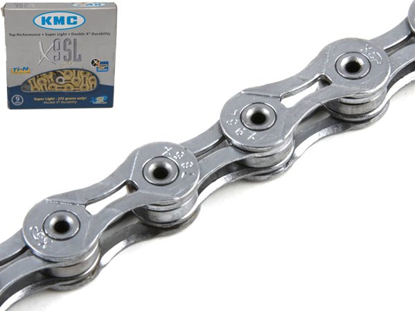 Цепь KMC X9SL, 9ск., 1/2 дюймов x11/128 дюймов Х114, серебристая, в торг.уп. Купить Цепь KMC X9SL, 9ск., 1/2 дюймов x11/128 дюймов Х114, серебристая, в торг.уп.