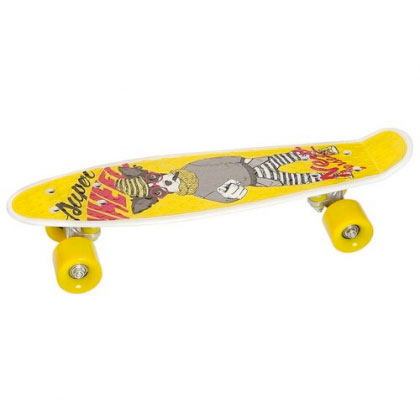 Купить Скейтборд пластиковый, с принтом, широкие колеса, 56x15 см, без света