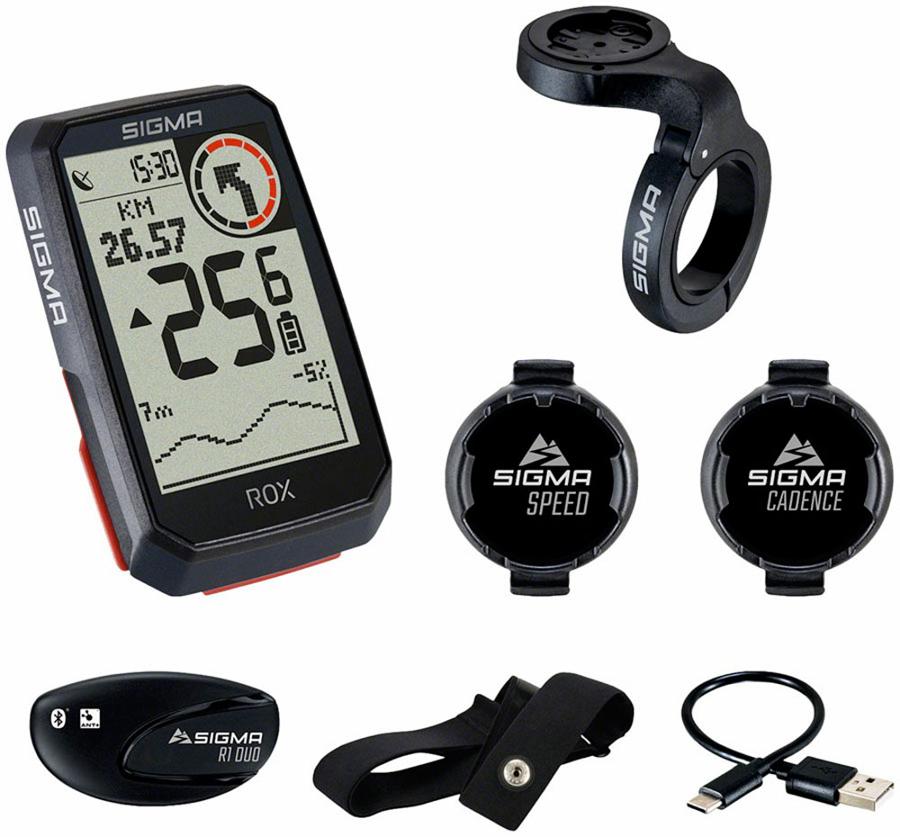 Купить Набор велокомпьютер SIGMA ROX 4.0 sensor set, 30 функций + датчики каденса и сердечного ритма, черный