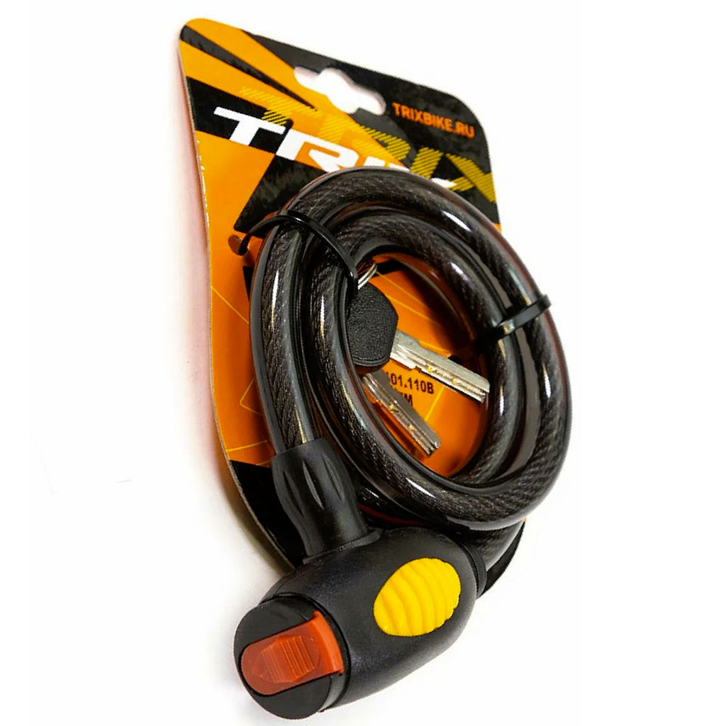 Купить Велозамок TRIX 12x800 мм, LK-TX-1213KEY-BK