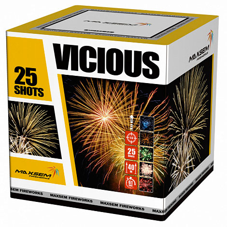 Купить Батарея салютов MAXSEM Vicious, 25 залпов, MC150-25