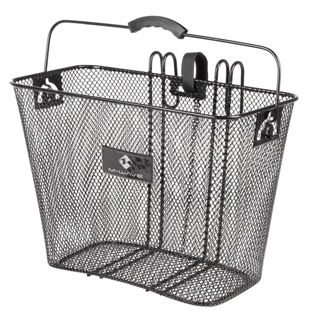 Купить Корзина передняя M-WAVE 37x19x25см, быстросъемная, д/руля 22,2/31,8мм, сталь, крепление на 2 крюка