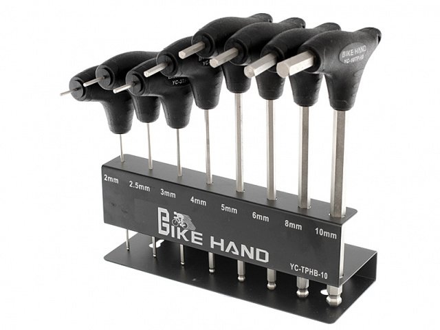 BIKE HAND YC-TPHB-10 Г-образные шестигранники 2/2,5/3/4/5/6/8/10мм со скошенным торцом на подставке, комплект Купить BIKE HAND YC-TPHB-10 Г-образные шестигранники 2/2,5/3/4/5/6/8/10мм со скошенным торцом на подставке, комплект