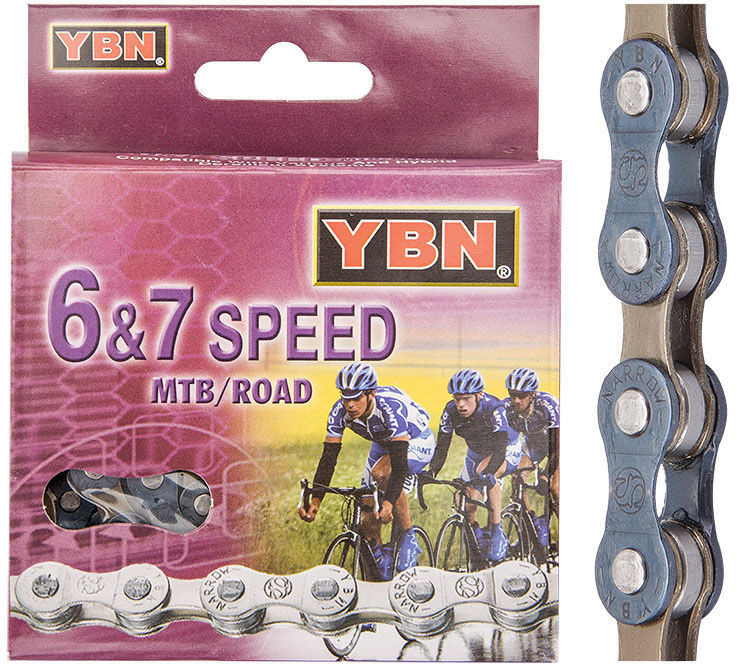 Купить Цепь YBN S50, 6-7 скоростей, 116 звеньев