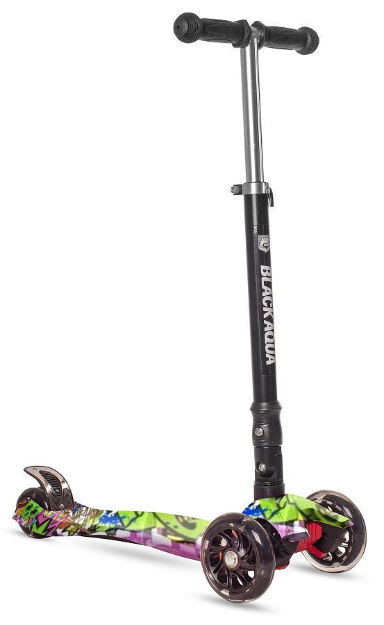 Купить Самокат BLACK AQUA MG021 светящиеся колеса